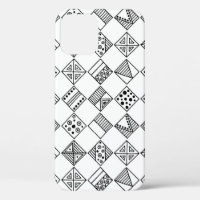 Seamless vintage pattern. Black and white geometri
