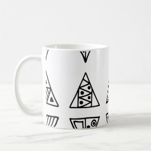 Seamless vintage pattern. Black and white geometri Coffee Mug