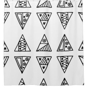 Seamless vintage pattern. Black and white geometri Shower Curtain