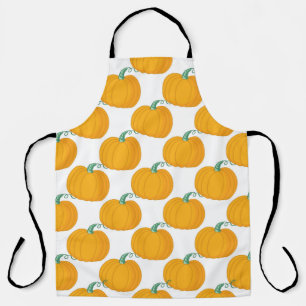 Seamless vintage pattern, hand-drawn pumpkin backg apron