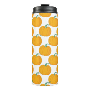 Seamless vintage pattern, hand-drawn pumpkin backg thermal tumbler