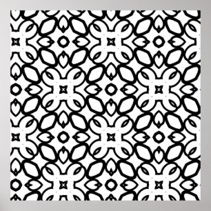 Seamless vintage pattern in geometric ornamental s poster