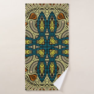 Seamless Vintage pattern in oriental style Flower Bath Towel