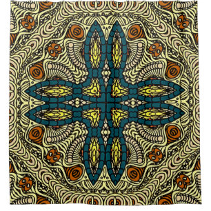 Seamless Vintage pattern in oriental style Flower Shower Curtain