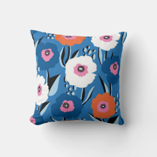 Seamless vintage pattern large red white and blue cushion