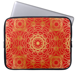 Seamless vintage pattern with abstract floral and laptop sleeve