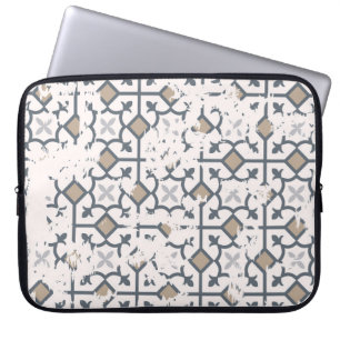 Seamless vintage pattern with an effect of attriti laptop sleeve