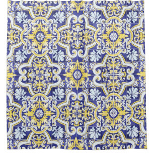 Seamless vintage pattern with an effect of attriti shower curtain