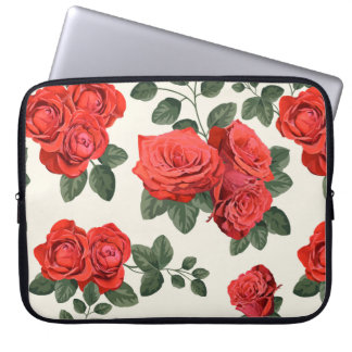 Seamless vintage pattern with roses laptop sleeve