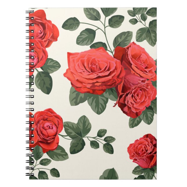 Seamless vintage pattern with roses notebook (Front)