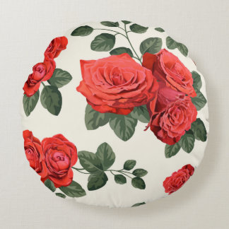 Seamless vintage pattern with roses round cushion