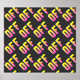 Seamless vintage pixel off signs pattern. Outline 