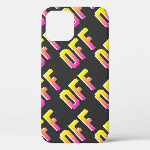 Seamless vintage pixel off signs pattern. Outline  iPhone 12 Case