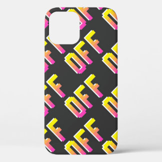 Seamless vintage pixel off signs pattern. Outline  iPhone 12 Case