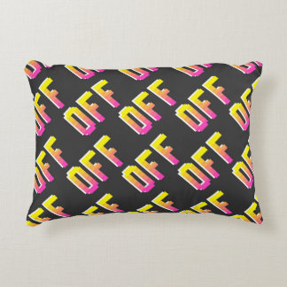 Seamless vintage pixel off signs pattern. Outline  Decorative Cushion