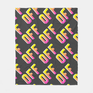 Seamless vintage pixel off signs pattern. Outline  Fleece Blanket