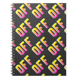 Seamless vintage pixel off signs pattern. Outline  Notebook