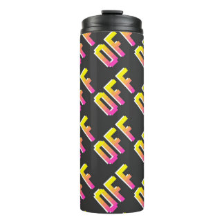 Seamless vintage pixel off signs pattern. Outline  Thermal Tumbler