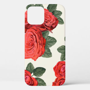 Seamless vintage roses pattern, floral design. iPhone 12 case