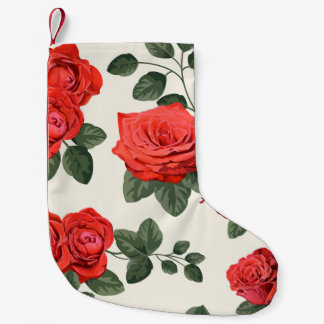 Seamless vintage roses pattern, floral design. small christmas stocking