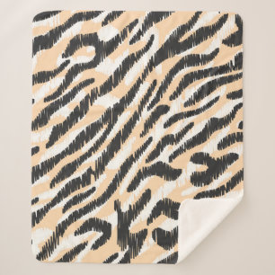 Seamless vintage scribble zebra leopard fur patter sherpa blanket