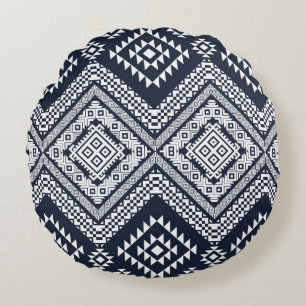 Seamless vintage Tribal Pattern Design. Stylish Mo Round Cushion