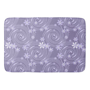 Seamless violet swirl lavander colour flowers flor bath mat
