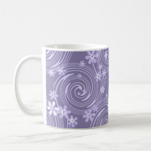 Seamless violet swirl lavander colour flowers flor coffee mug