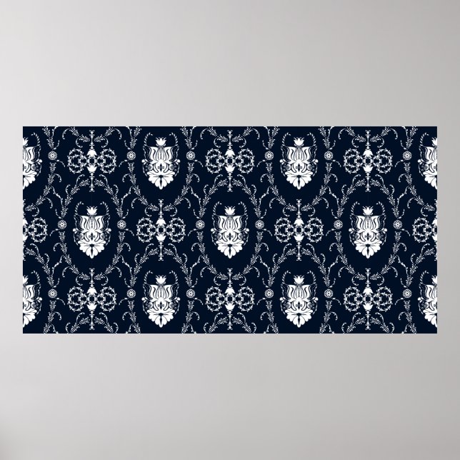 Seamless wallpaper background floral vintage poster (Front)