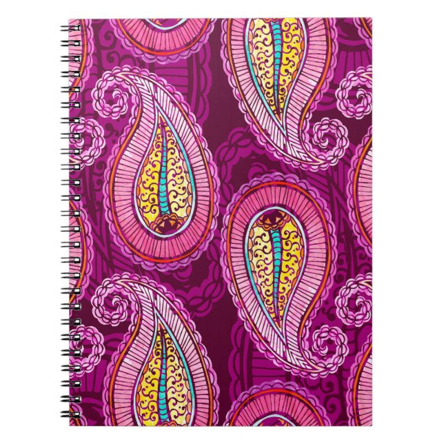 Seamless watercolor ethnic background. Hand drawn  Notebook (Front)