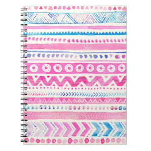 Seamless Watercolor Ethnic Tribal Ornamental Patte Notebook
