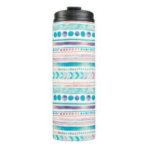 Seamless Watercolor Ethnic Tribal Ornamental Patte Thermal Tumbler