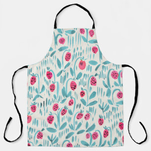 Seamless watercolor floral pattern on paper textur apron