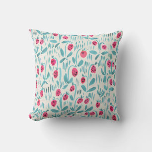 Seamless watercolor floral pattern on paper textur cushion