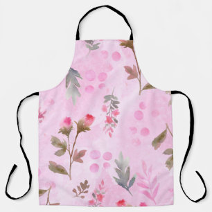 Seamless watercolor hand drawn pattern with rosebu apron