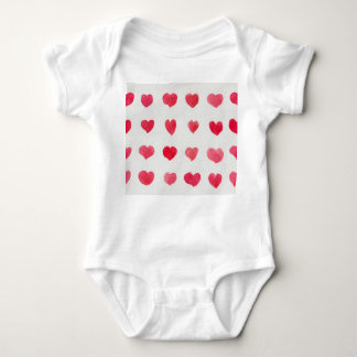 Seamless watercolor hearts: romantic pattern desig baby bodysuit