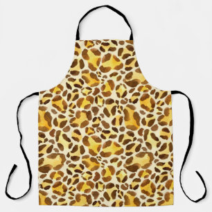 Seamless watercolor leopard pattern apron