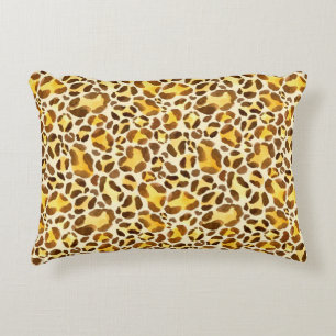Seamless watercolor leopard pattern decorative cushion