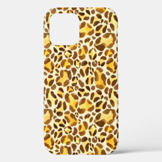 Seamless watercolor leopard pattern iPhone 12 case