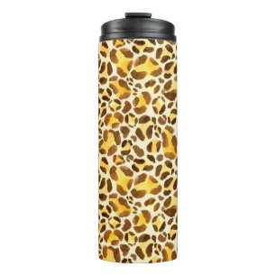 Seamless watercolor leopard pattern thermal tumbler