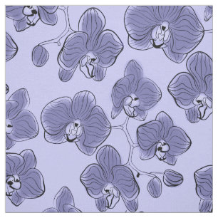 Seamless watercolor orchids phalaenopsis flowers b fabric