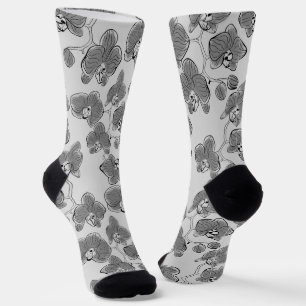 Seamless watercolor orchids phalaenopsis flowers b socks