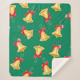 Seamless watercolor pattern with bell  sherpa blanket