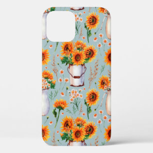 Seamless watercolor pattern with bright sunny colo iPhone 12 case