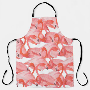 Seamless watercolor pattern with flamingos apron