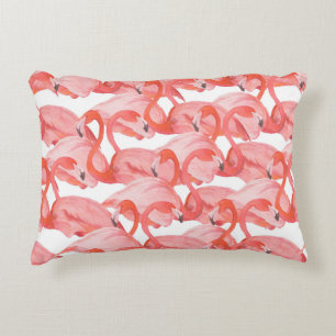 Seamless watercolor pattern with flamingos decorative cushion