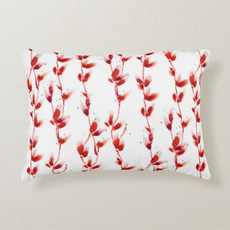 Seamless watercolor pattern with pussy willow decorative cushion