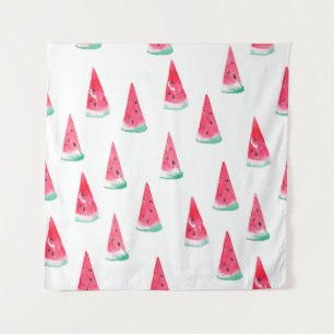 Seamless watercolor pattern with watermelon tapestry
