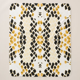 Seamless Watercolor Snakeskin. Alligator Leather W Sherpa Blanket
