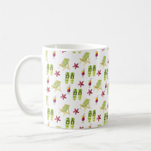 Seamless watercolor summer pattern small coffee mug
